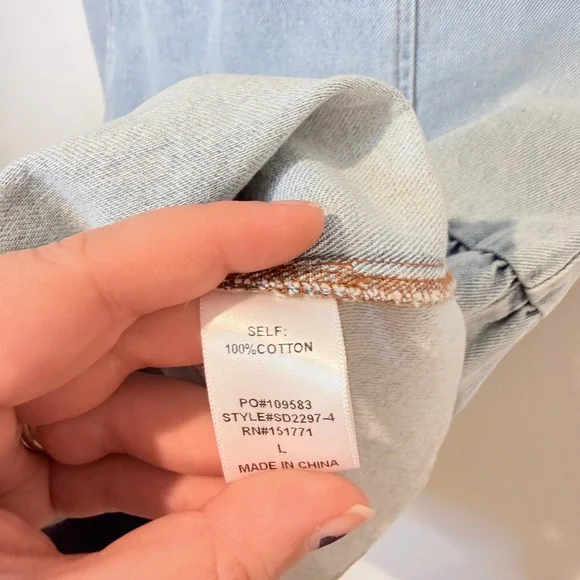 LE LIS Collection Light Denim Sleeveless Ruffle‎ Hem Drop Waist Dress Size L NEW - Picture 5 of 6